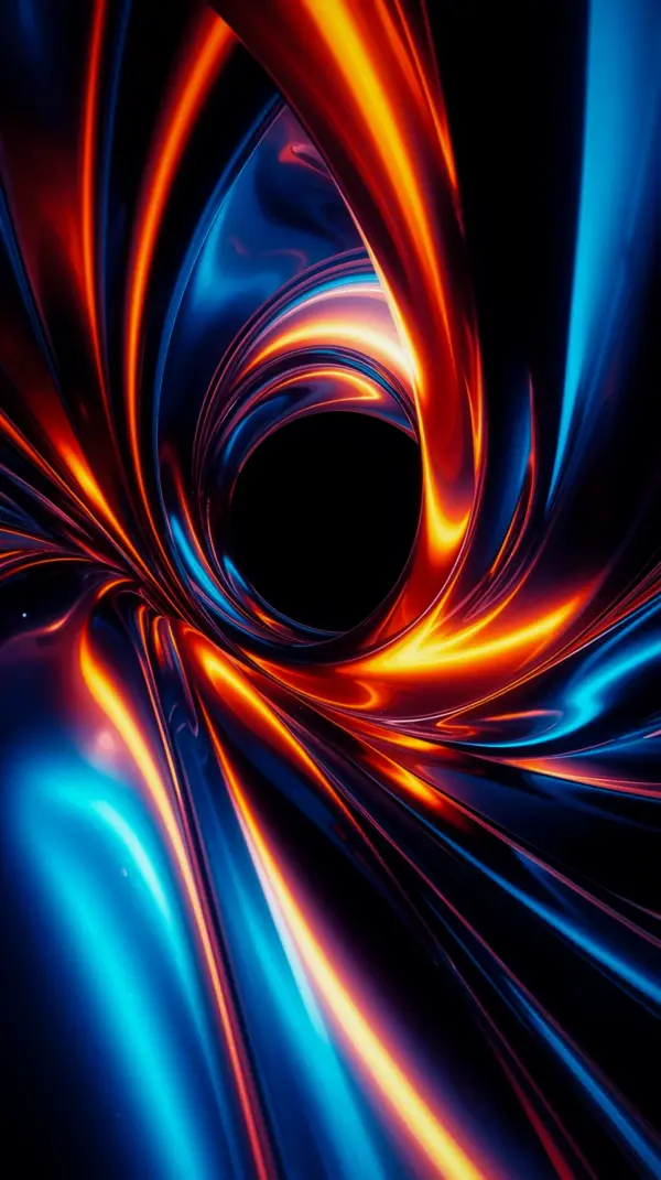 Dark AMOLED 4K Mobile Wallpaper: Vibrant Cosmic Swirls