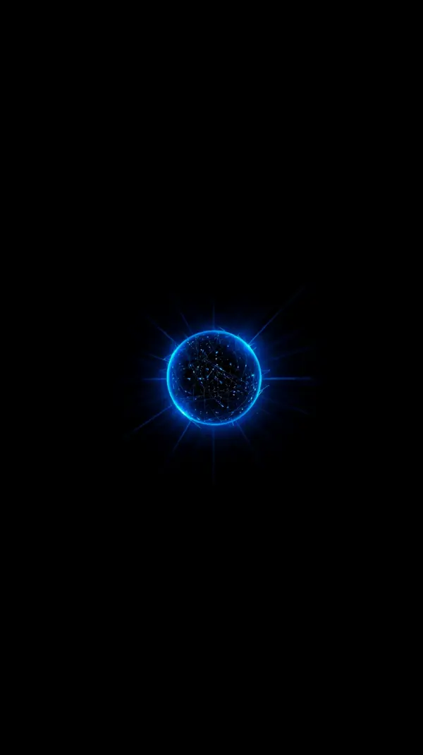 Anime — glowing blue digital sphere wallpaper