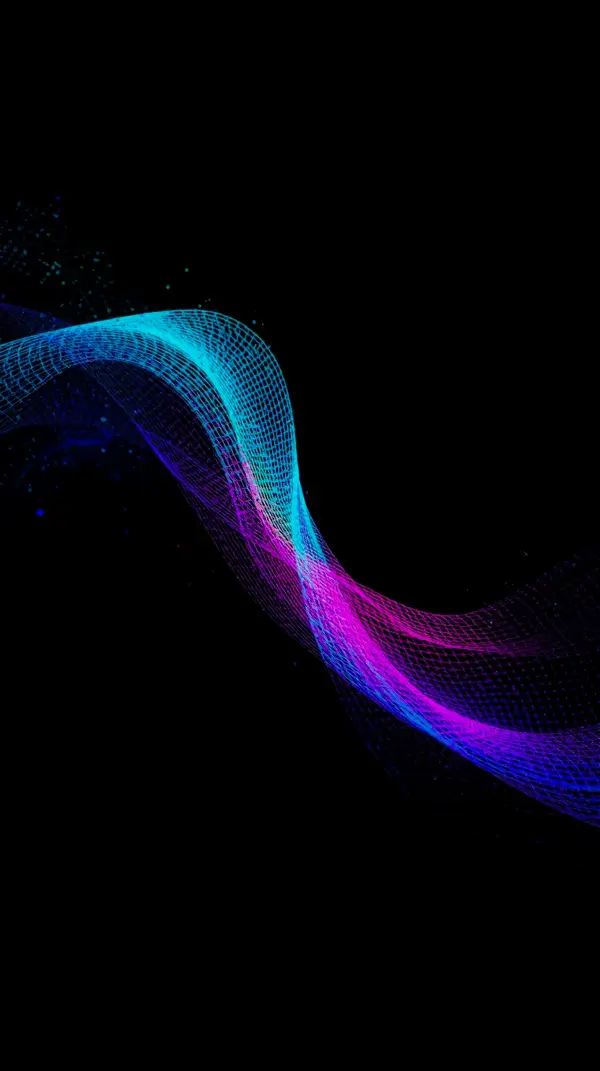 Abstract Neon Wave AMOLED Wallpaper 4K for Mobile