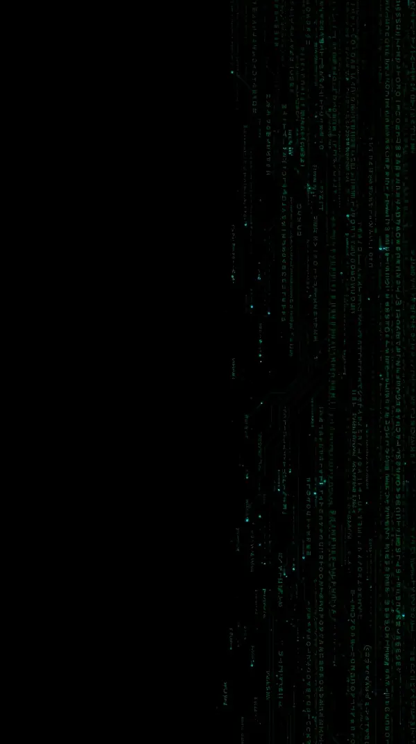 Digital Matrix Code AMOLED Wallpaper 4K for Mobile - Dark Green Tech Background