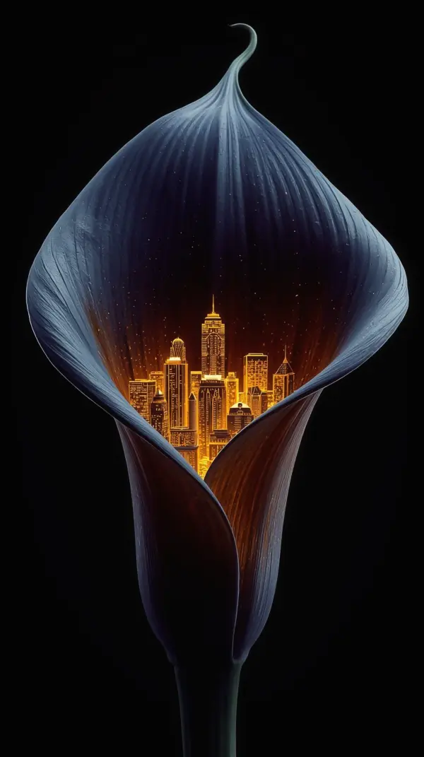 Abstract Wallpaper 4K — Golden City Calla Lily