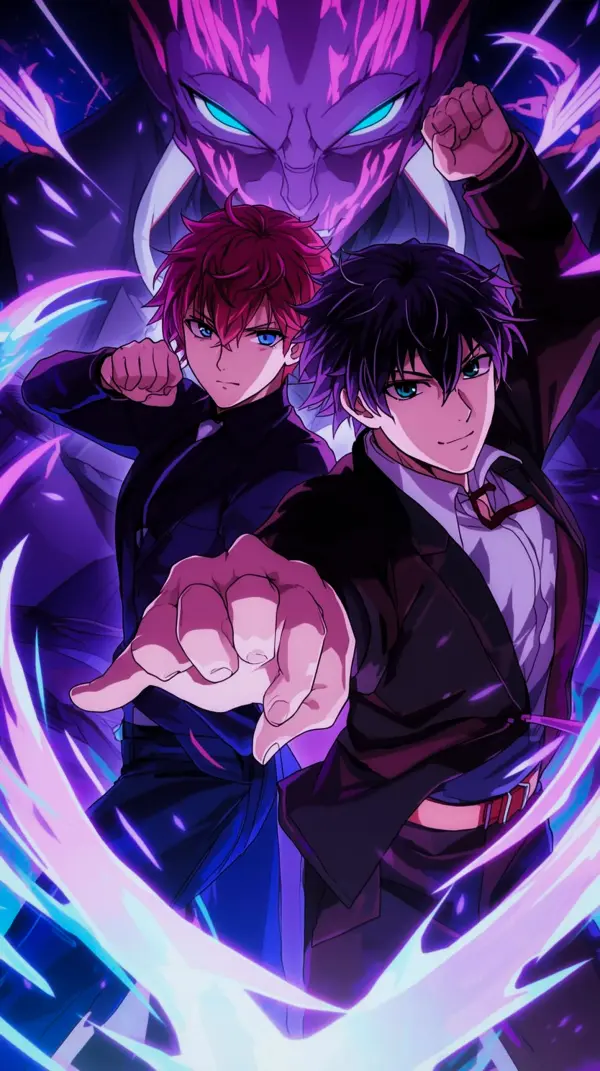 Dynamic Anime Battle Duo Wallpaper for iPhone – 4K