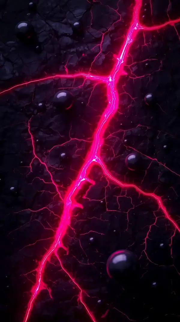 Stunning Neon Red Lightning AMOLED Wallpaper 4K for Mobile