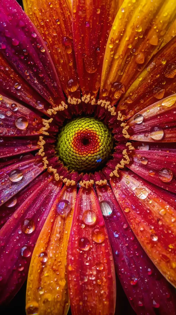 Flower Wallpaper 4K — Macro Water Droplets Vibrant