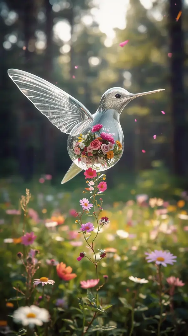 Bird wallpaper hd for mobile — Glass Hummingbird Flora | 4kwallpapar