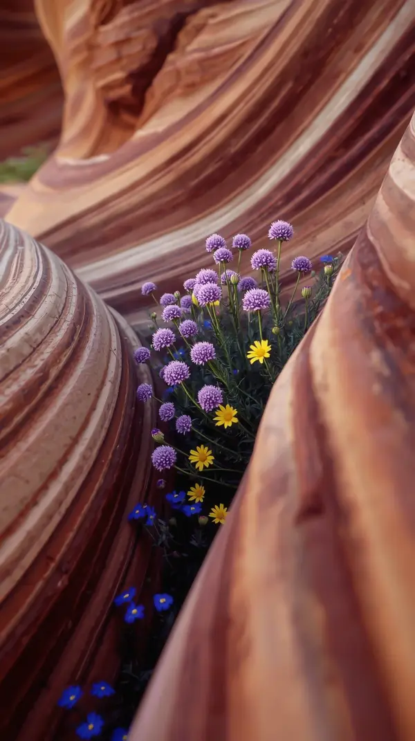 Nature Wallpaper 4K — Wildflowers in Sandstone | 4Kwallpapar