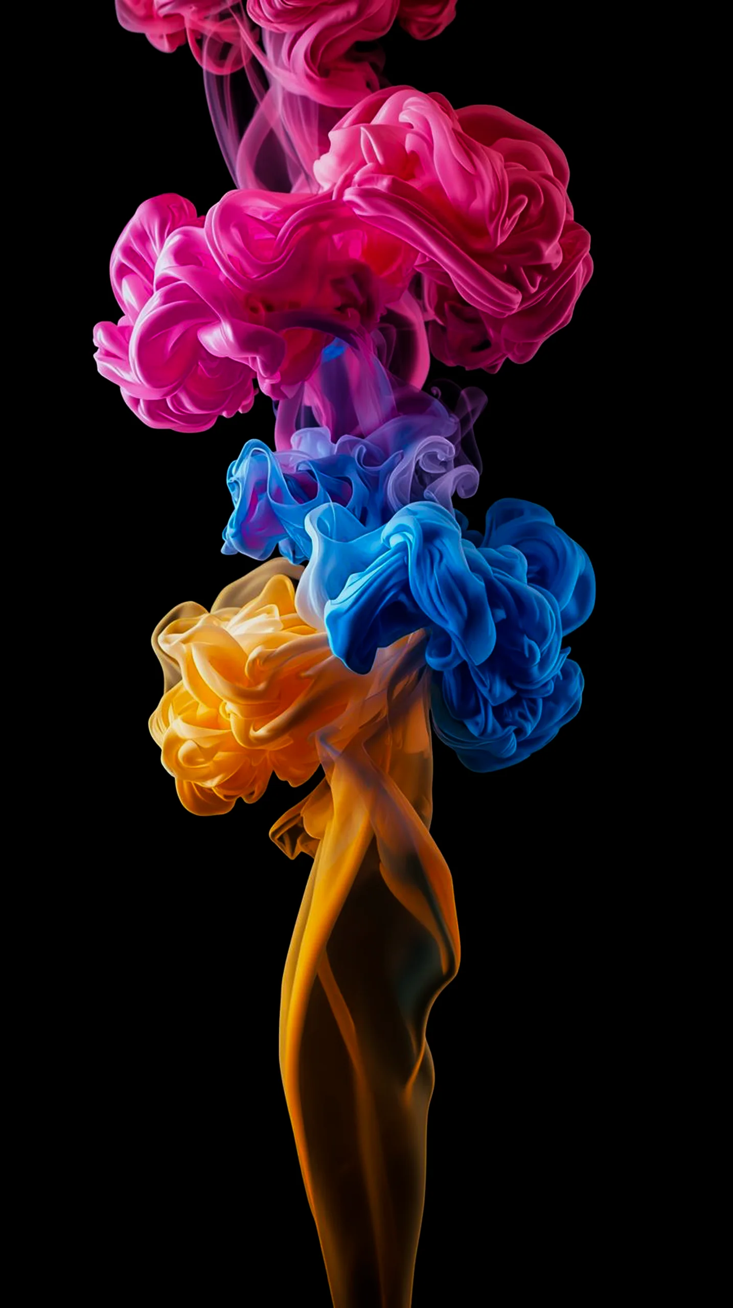 Colorful ink clouds as amoled wallpaper 4k for mobile, iphone wallpaper 4k, cute 4k wallpaper for iphone, 4k