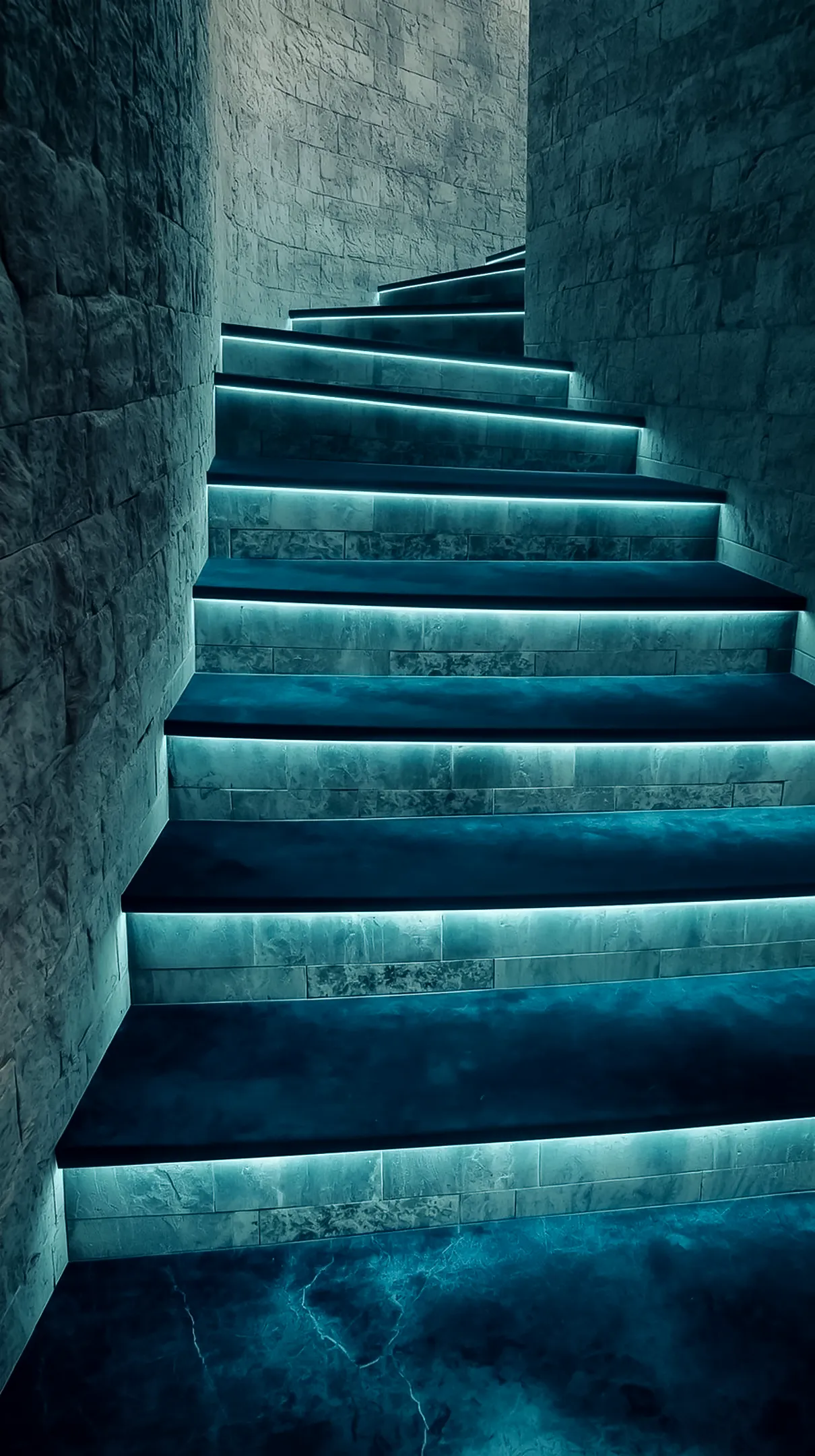 Neon staircase amoled wallpaper 4k for mobile, iphone wallpaper 4k, 4k wallpaper for phone, 4k backgrounds, iphone 4k