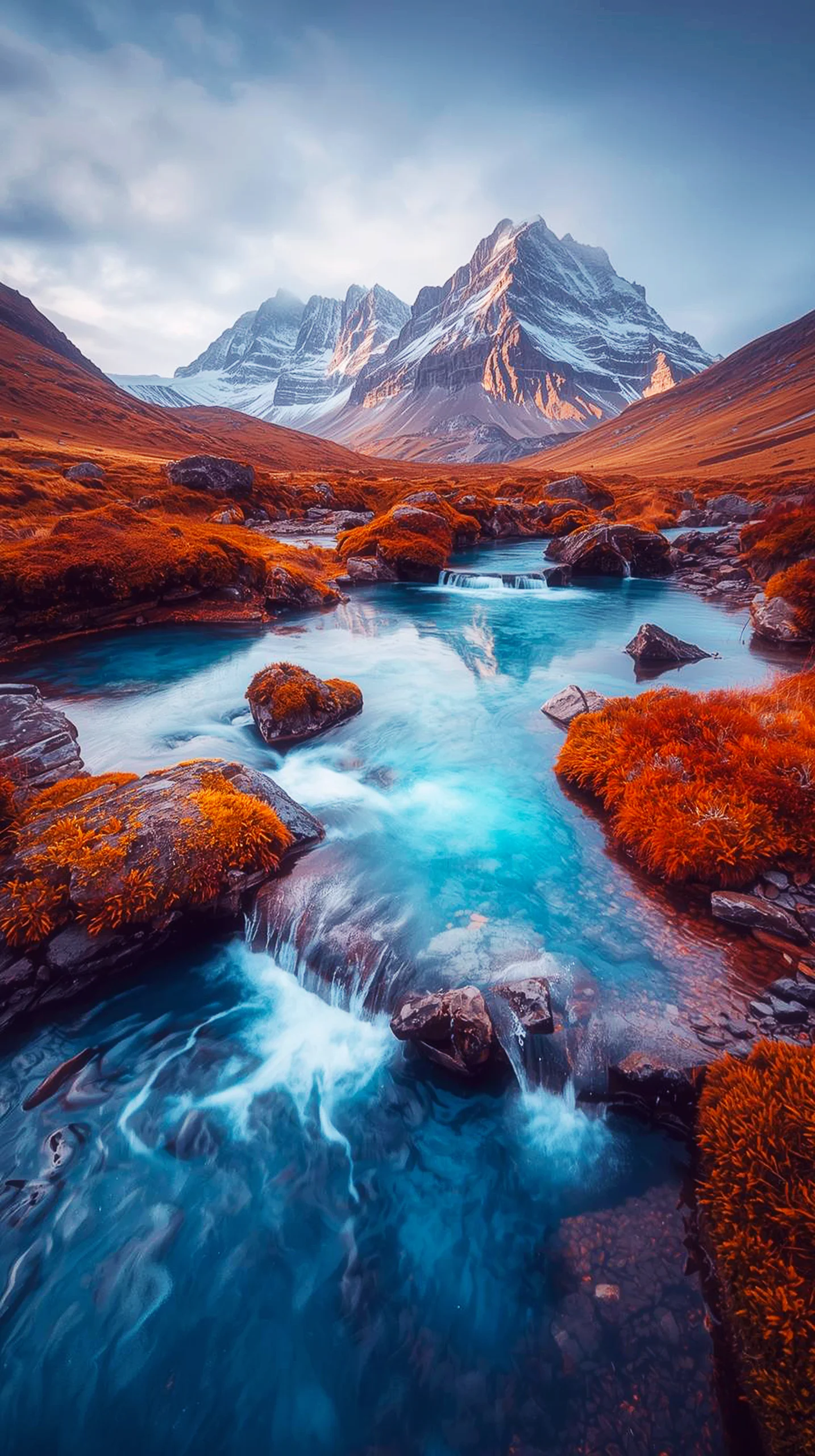 iPhone wallpaper 4k featuring a mountain river, perfect as a cute 4k wallpaper for iphone and mobile background.