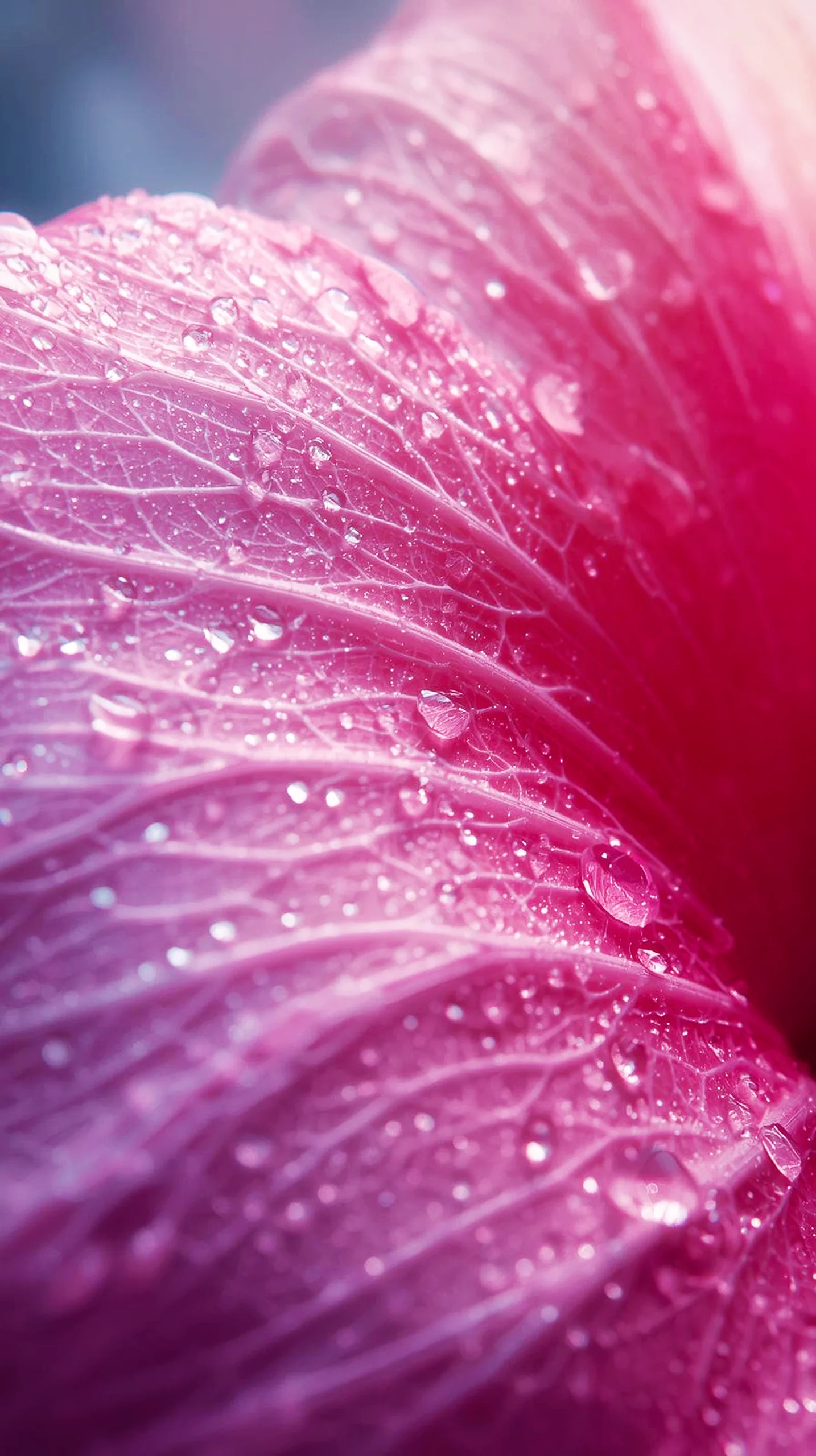Close-up of pink petal with water droplets, perfect as an iphone wallpaper 4k, 4k wallpaper for mobile, wallpaper for