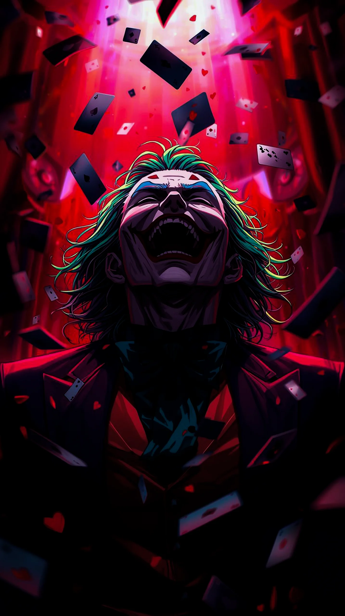 intense joker laughing wallpaper for phone in 4k resolution
