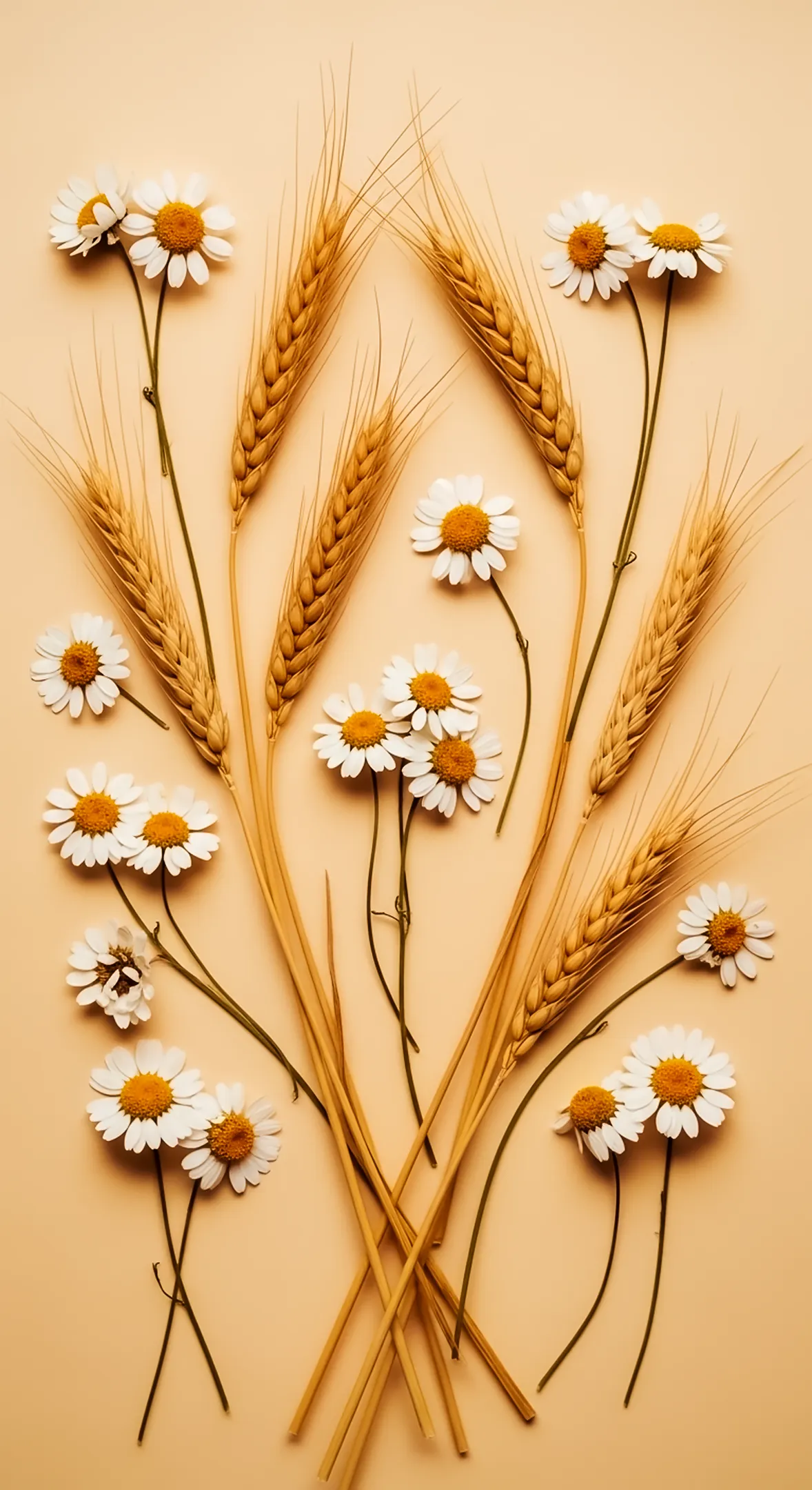 Beautiful flower background for iphone featuring daisy and wheat, perfect as a flower phone background or phone