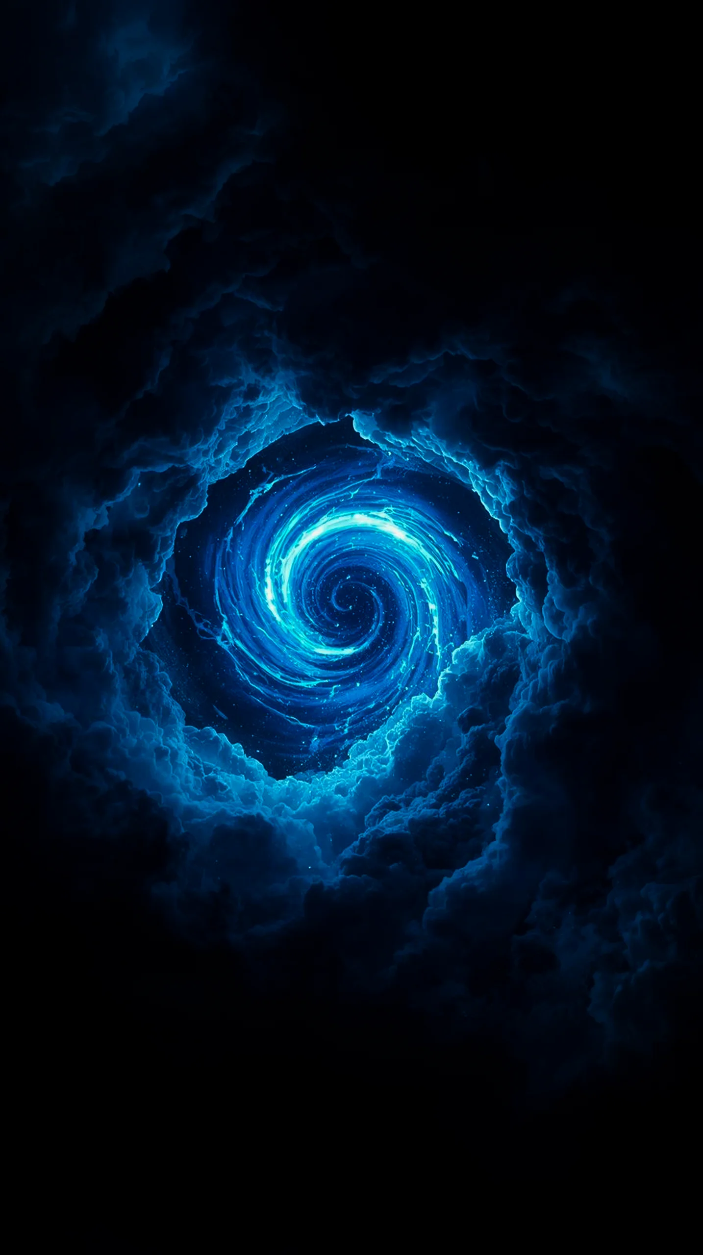 Blue vortex AMOLED wallpaper 4K for mobile, iPhone wallpaper 4K, 4K wallpaper for mobile, wallpaper for phone, cute 4k
