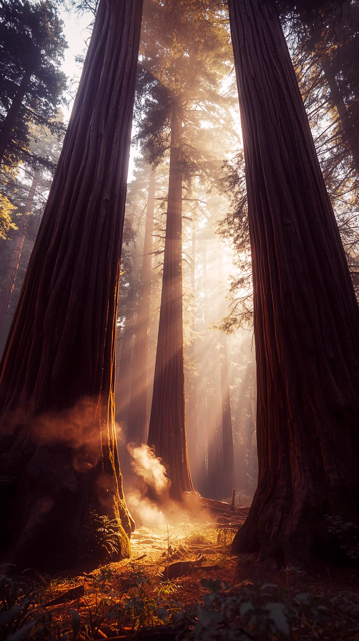 iPhone wallpaper 4k of redwood forest, 4k wallpaper for mobile, wallpaper for phone, cute 4k wallpaper for iphone.