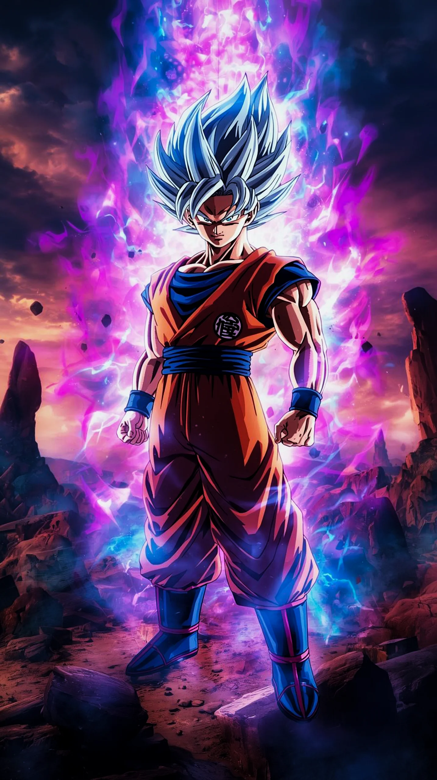 intense ultra instinct goku aura wallpaper for phone 4k resolution