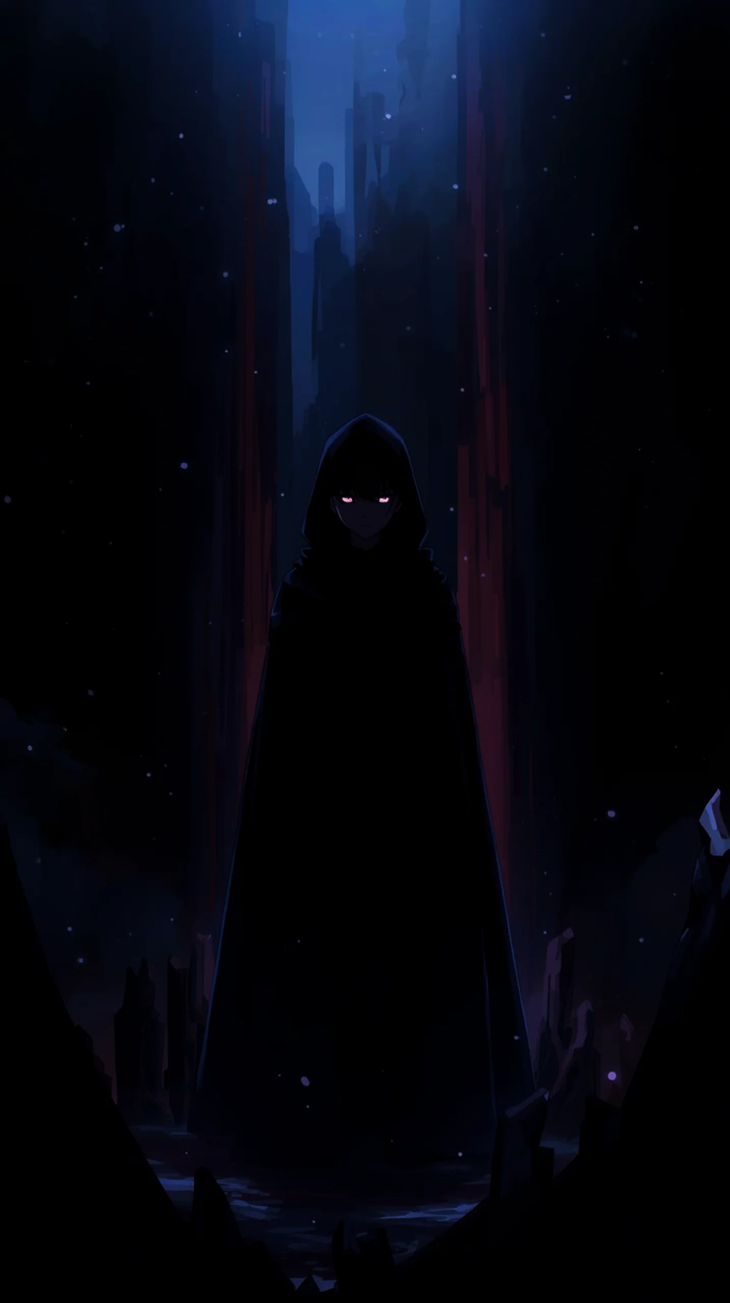 dark anime figure wallpaper for phone 4k