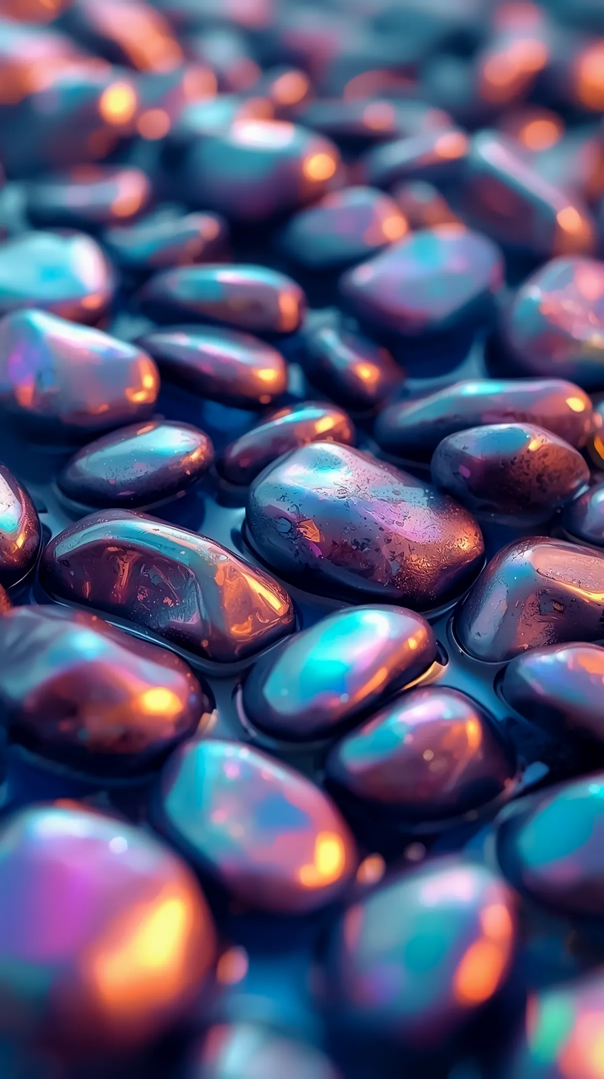 Iridescent pebbles, amoled wallpaper 4k for mobile, iphone wallpaper 4k, 4k wallpaper for phone, cute 4k background.