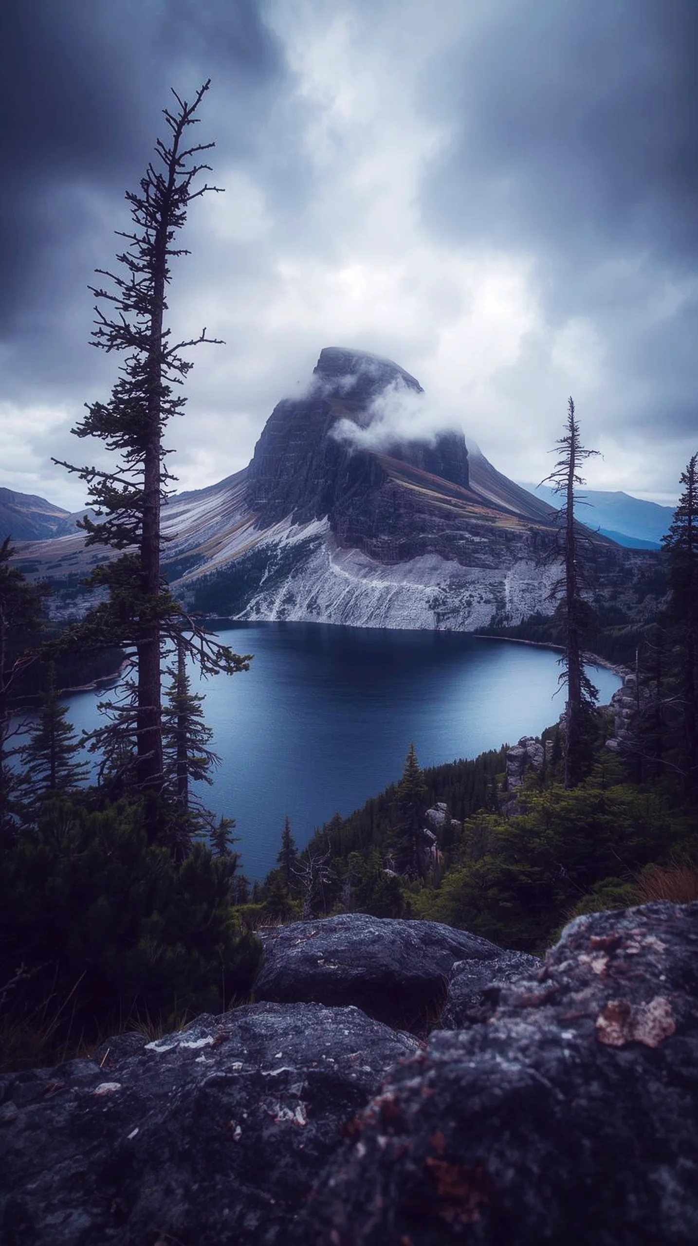 iPhone wallpaper 4K of a mountain lake, 4K wallpaper for mobile, wallpaper for phone, cute 4K wallpaper for iPhone, 4K