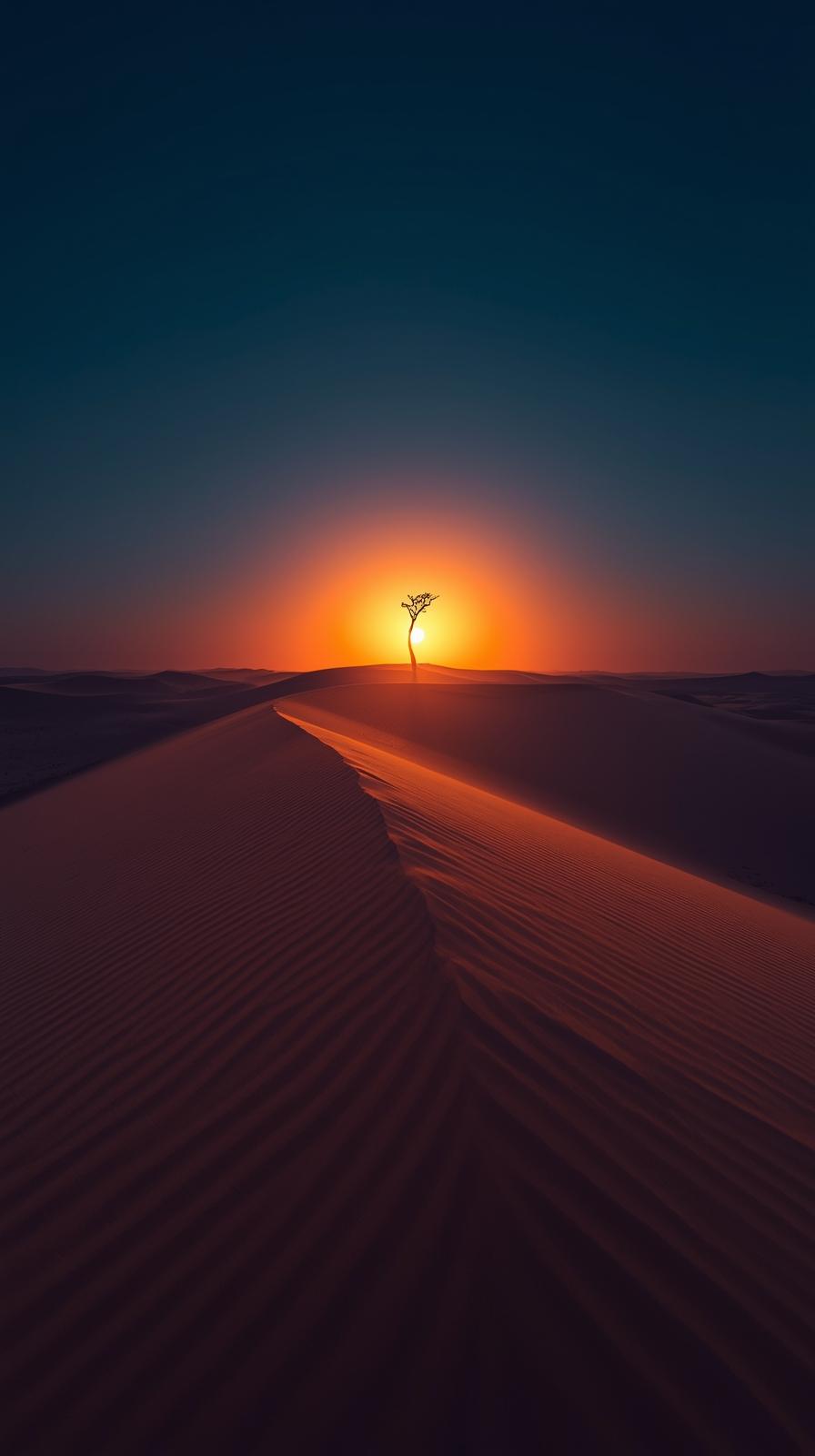 4k mobile wallpaper Dramatic sunset over Namib desert dunes